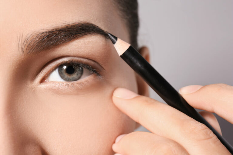 2024 1 29 Eyebrow Pencil SEO Update   Young Woman Correcting Eyebrow Shape With Pencil 1 768x512 